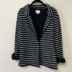 Caslon Striped Knit Blazer L